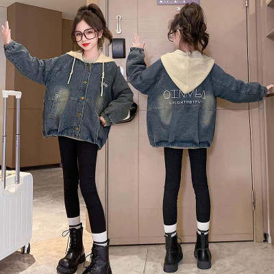  jacket girls denim casual trendy CFU2706242439JP32 - jacket anak perempuan